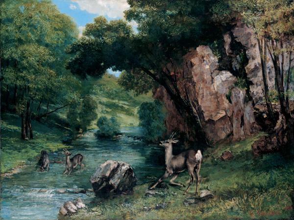 Gustave Courbet Roe Deer at a Stream